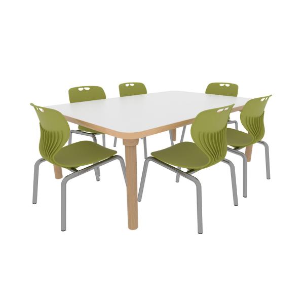 Set - Tisch Marcus, (120 x 80 cm, grau), mit Stühlen Kapi